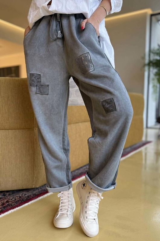 Anine Soft Touch Patch Jogger Washed Grey